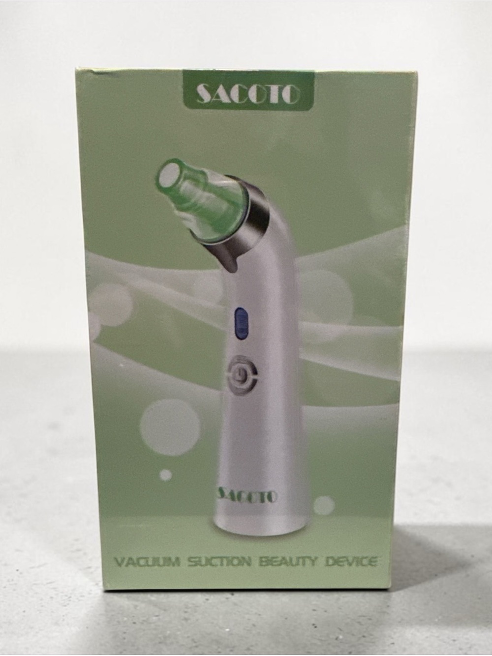 Sacoto Green and White Facial Pore Vacuum - Gentle Blackhead Remover